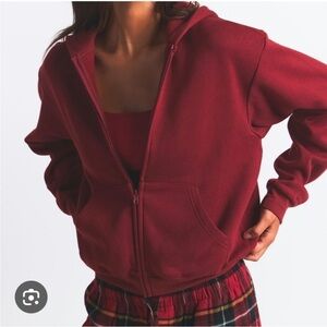 Skims Merlot zip up hoodie